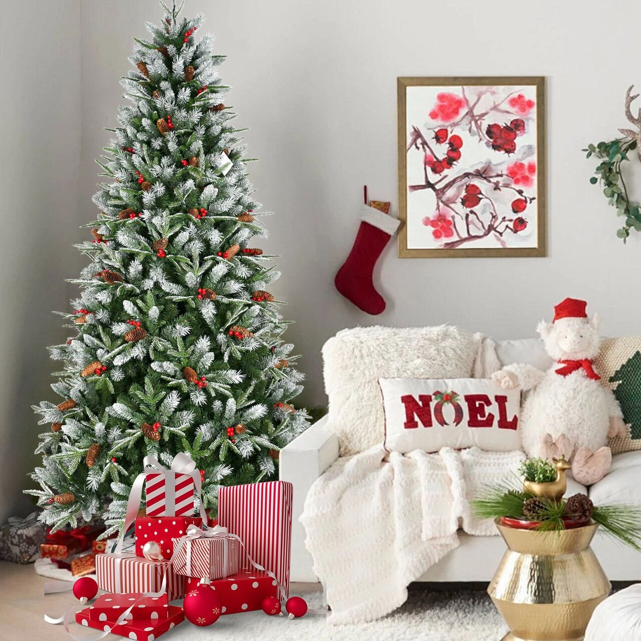 Edge Collections - 4' - Lifelike & Flocked Christmas Tree Collection for Festive Décor - 1 Piece
